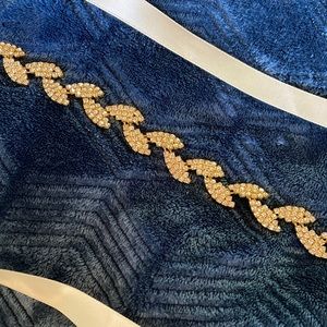 Bridal Belt Gold/Silver 18 inch jewels White Ribbon